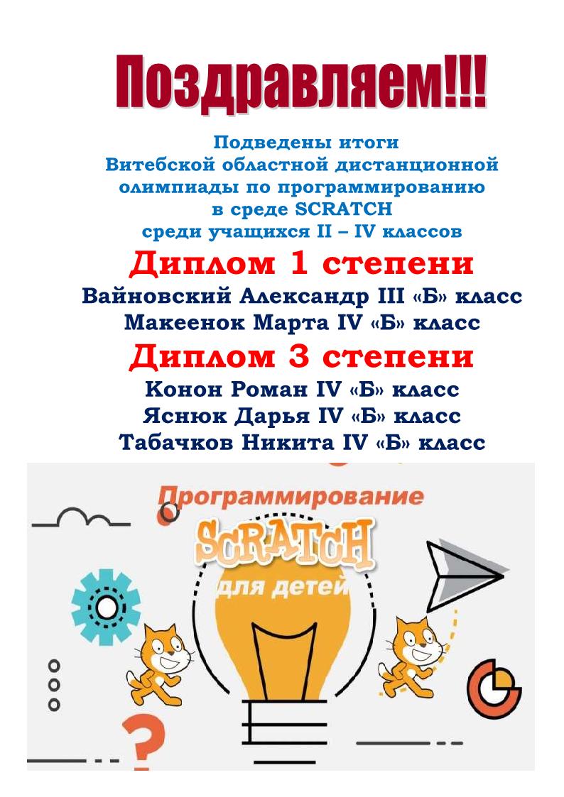 подведены итоги витебской областной олимпиады по программированию