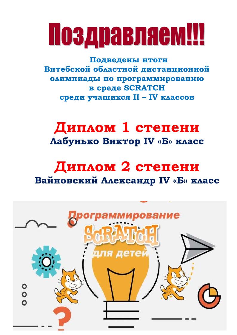 подведены итоги витебской областной олимпиады по программированию